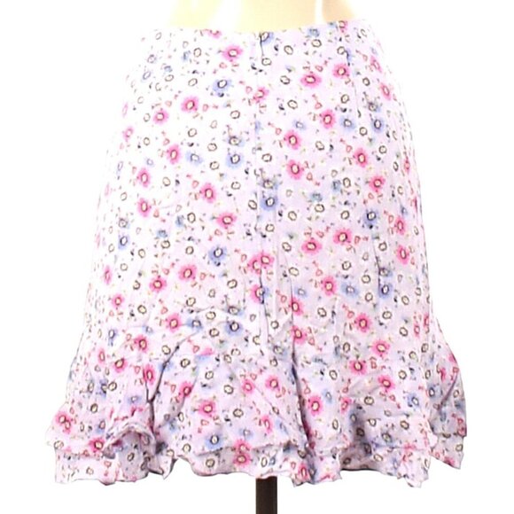 Dance & Marvel Women's Floral Ruffled Casual A-Line Mini Skirt, Sz S - Picture 2 of 3